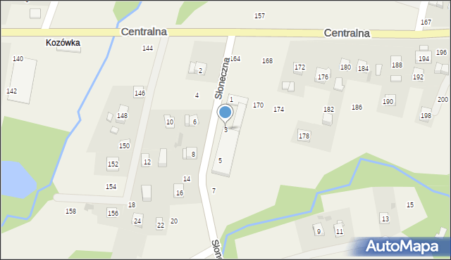 Rudnik, Słoneczna, 3, mapa Rudnik