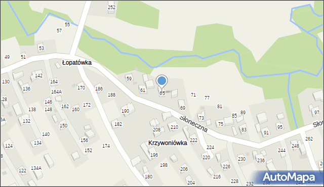 Rudnik, Słoneczna, 65, mapa Rudnik