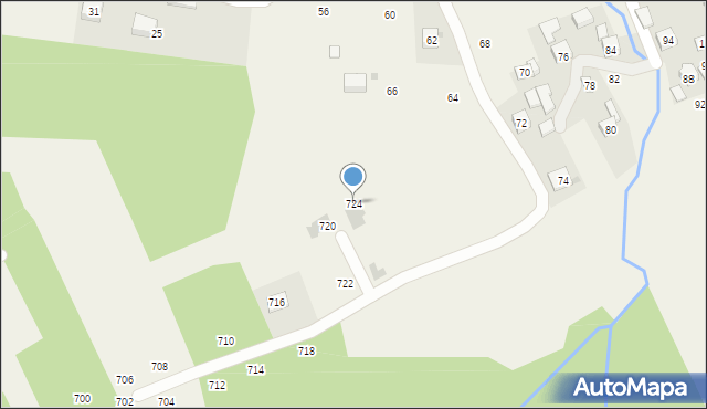 Rudnik, Słoneczna, 724, mapa Rudnik