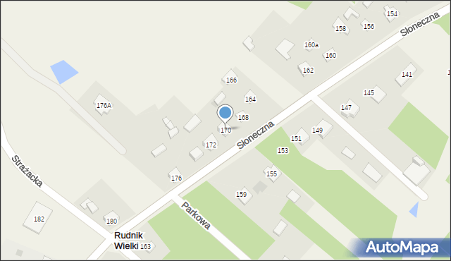 Rudnik Wielki, Słoneczna, 170, mapa Rudnik Wielki