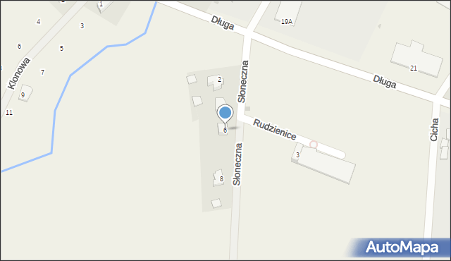Rudzienice, Słoneczna, 6, mapa Rudzienice