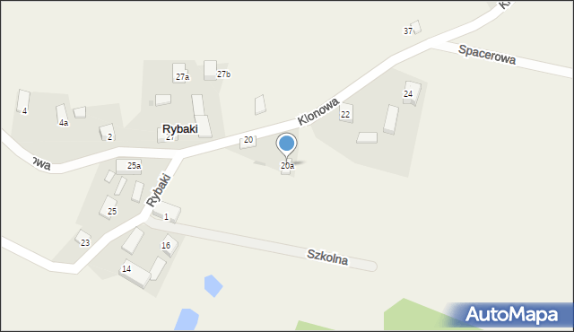 Rybaki, Słoneczna, 20a, mapa Rybaki