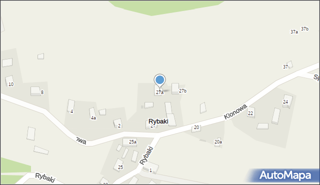 Rybaki, Słoneczna, 27a, mapa Rybaki