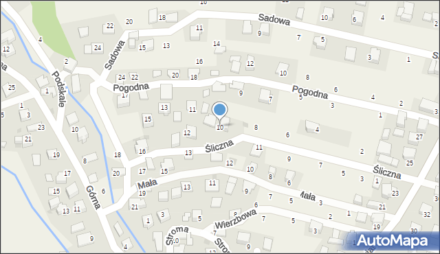 Rybna, Śliczna, 10, mapa Rybna