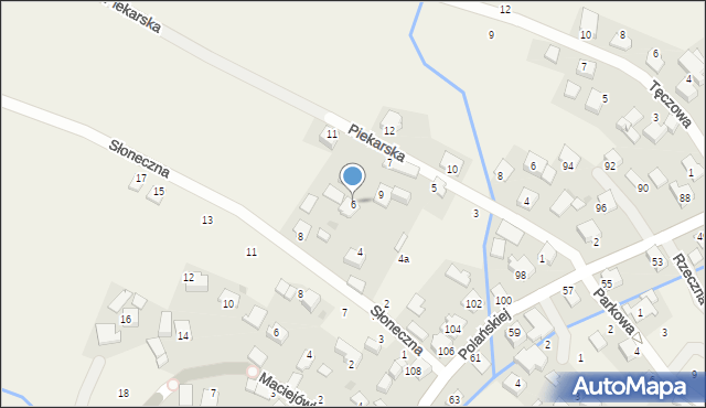 Rybna, Słoneczna, 6, mapa Rybna