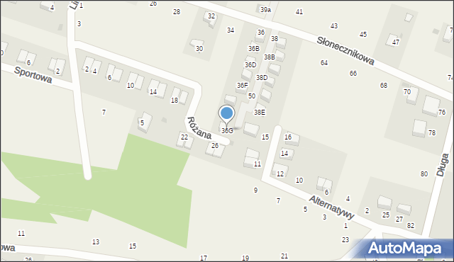 Rybna, Słonecznikowa, 36G, mapa Rybna