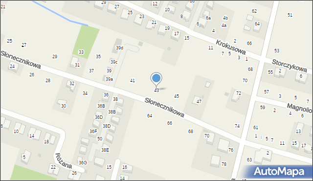 Rybna, Słonecznikowa, 43, mapa Rybna