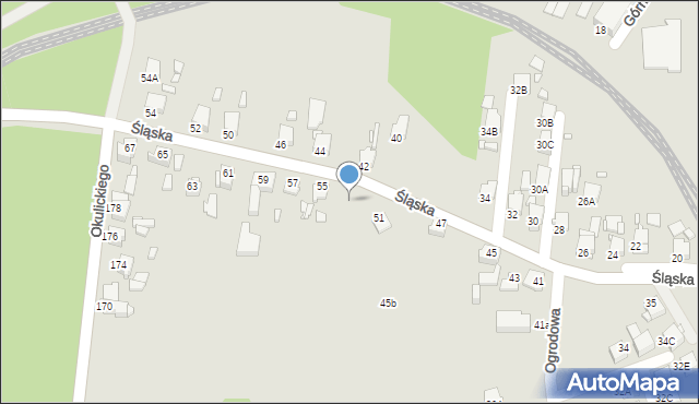 Rybnik, Śląska, 53, mapa Rybnika