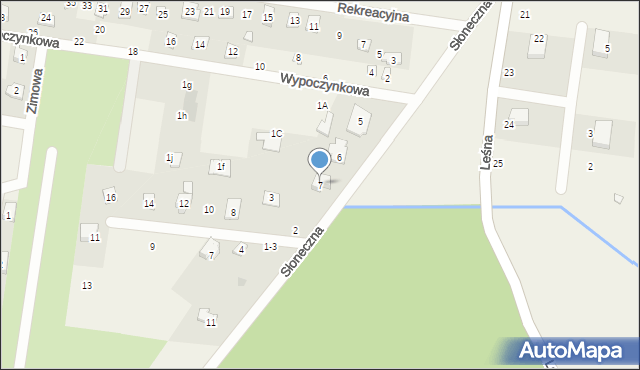 Rybojedzko, Słoneczna, 7, mapa Rybojedzko