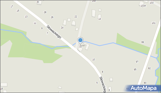 Ryglice, Słowackiego Juliusza, 12, mapa Ryglice