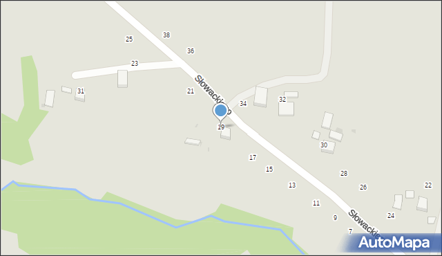 Ryglice, Słowackiego Juliusza, 19, mapa Ryglice