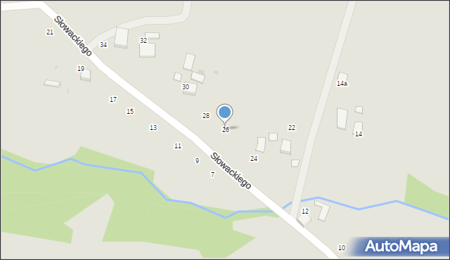 Ryglice, Słowackiego Juliusza, 26, mapa Ryglice