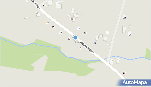 Ryglice, Słowackiego Juliusza, 9, mapa Ryglice