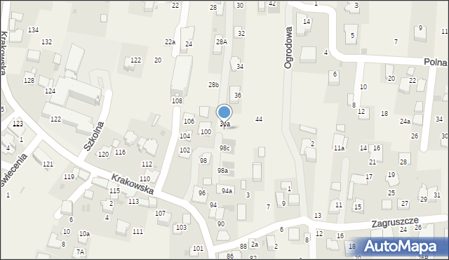 Rząska, Słoneczna, 36b, mapa Rząska