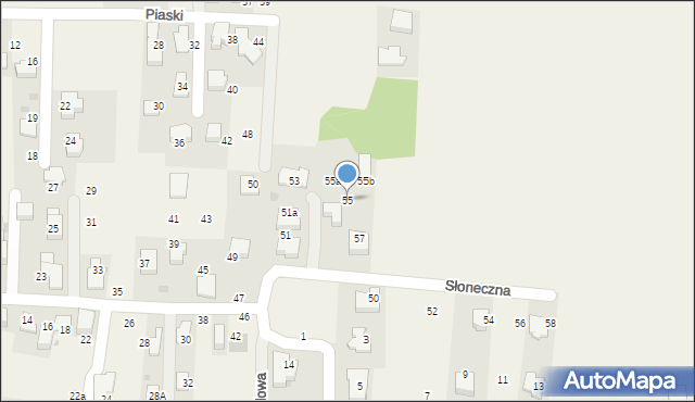 Rząska, Słoneczna, 55, mapa Rząska