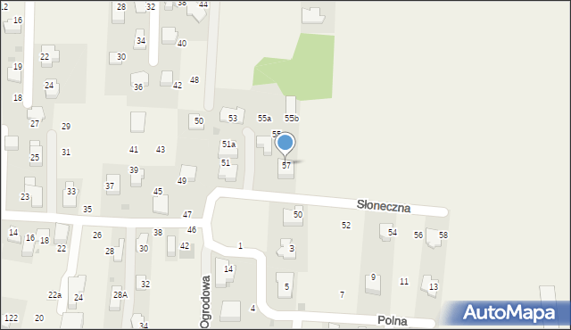 Rząska, Słoneczna, 57, mapa Rząska