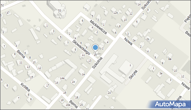 Rzekuń, Słowackiego Juliusza, 10, mapa Rzekuń