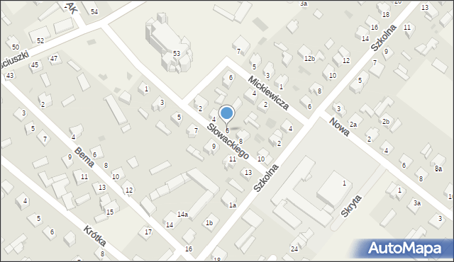 Rzekuń, Słowackiego Juliusza, 6, mapa Rzekuń