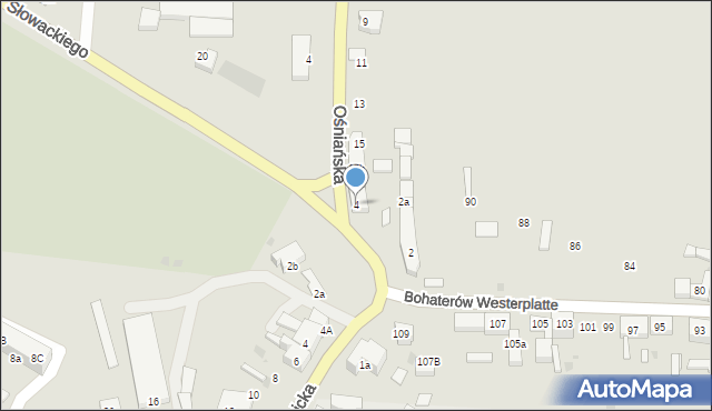 Rzepin, Słowackiego Juliusza, 4, mapa Rzepin