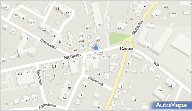 Rzepin, Słubicka, 3, mapa Rzepin