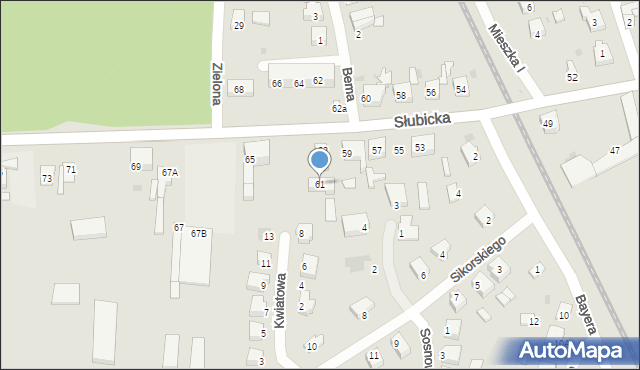 Rzepin, Słubicka, 61, mapa Rzepin