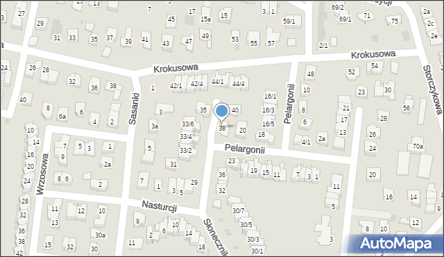 Rzeszów, Słonecznikowa, 38, mapa Rzeszów