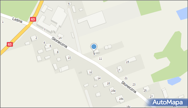 Sabnie, Słoneczna, 9, mapa Sabnie