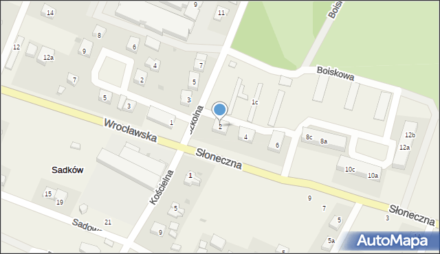 Sadków, Słoneczna, 2, mapa Sadków
