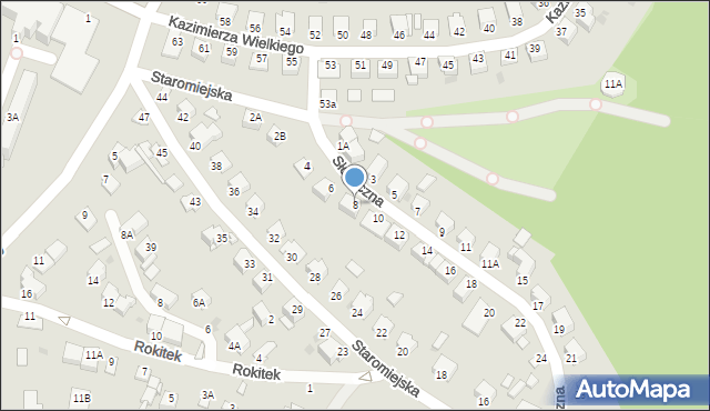 Sandomierz, Słoneczna, 8, mapa Sandomierza
