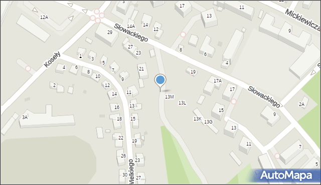 Sandomierz, Słowackiego Juliusza, 13N, mapa Sandomierza