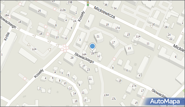 Sandomierz, Słowackiego Juliusza, 14, mapa Sandomierza