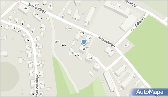 Sandomierz, Słowackiego Juliusza, 15, mapa Sandomierza
