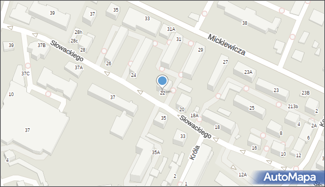 Sandomierz, Słowackiego Juliusza, 22, mapa Sandomierza