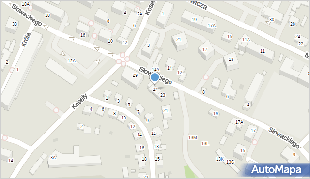 Sandomierz, Słowackiego Juliusza, 27, mapa Sandomierza