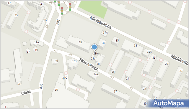 Sandomierz, Słowackiego Juliusza, 28g, mapa Sandomierza