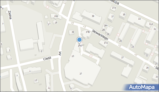 Sandomierz, Słowackiego Juliusza, 37C, mapa Sandomierza