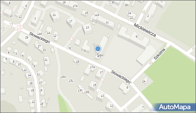 Sandomierz, Słowackiego Juliusza, 4, mapa Sandomierza