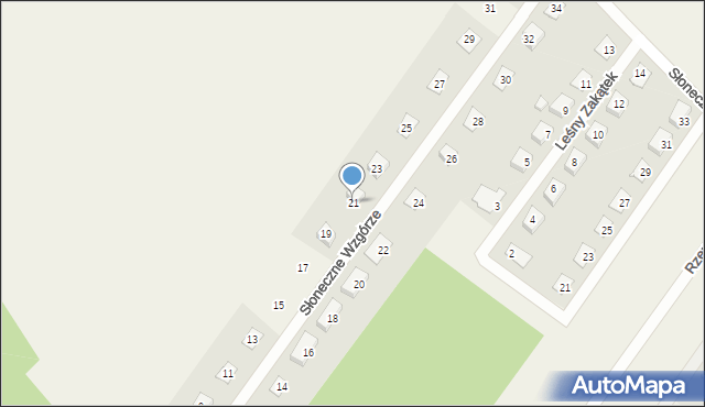 Sąsieczno, Słoneczne Wzgórze, 21, mapa Sąsieczno