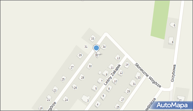 Sąsieczno, Słoneczne Wzgórze, 32, mapa Sąsieczno