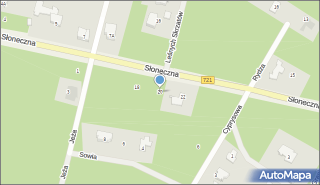 Sękocin-Las, Słoneczna, 20, mapa Sękocin-Las