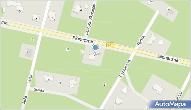 Sękocin-Las, Słoneczna, 22, mapa Sękocin-Las