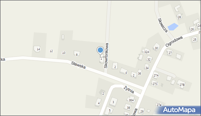 Serby, Sławska, 1, mapa Serby