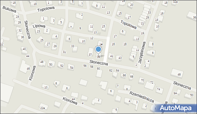 Sianów, Słoneczna, 39, mapa Sianów