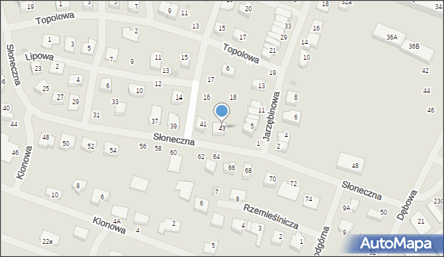 Sianów, Słoneczna, 43, mapa Sianów