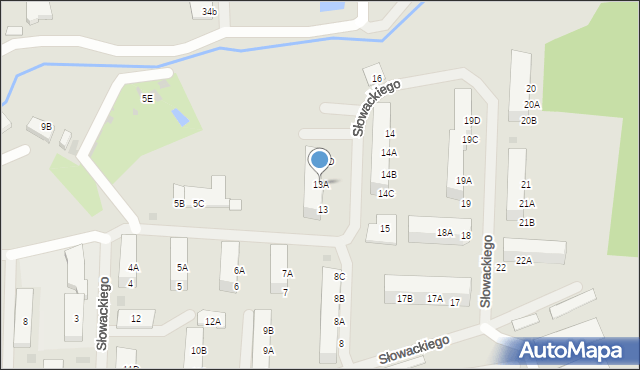 Sianów, Słowackiego Juliusza, 13A, mapa Sianów