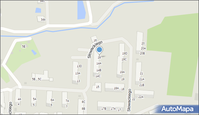 Sianów, Słowackiego Juliusza, 14, mapa Sianów