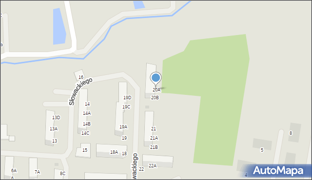 Sianów, Słowackiego Juliusza, 20A, mapa Sianów