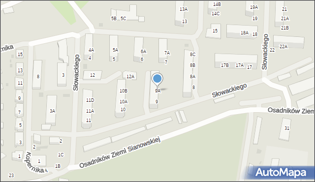Sianów, Słowackiego Juliusza, 9A, mapa Sianów