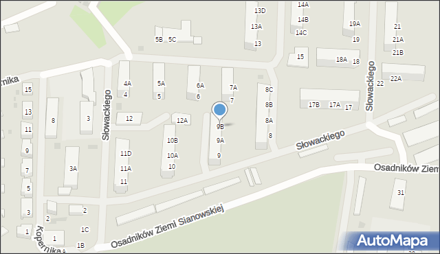 Sianów, Słowackiego Juliusza, 9B, mapa Sianów
