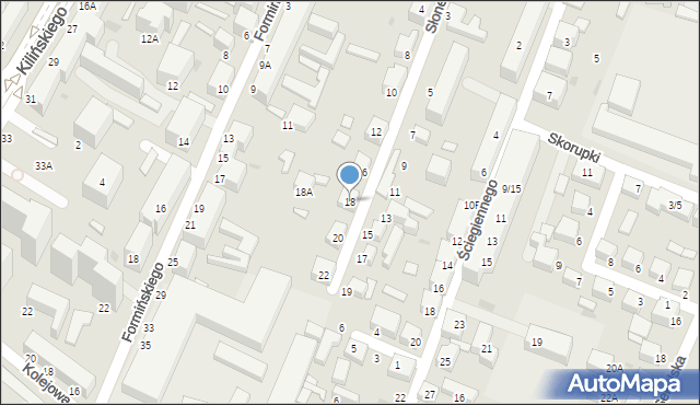 Siedlce, Słoneczna, 18, mapa Siedlce